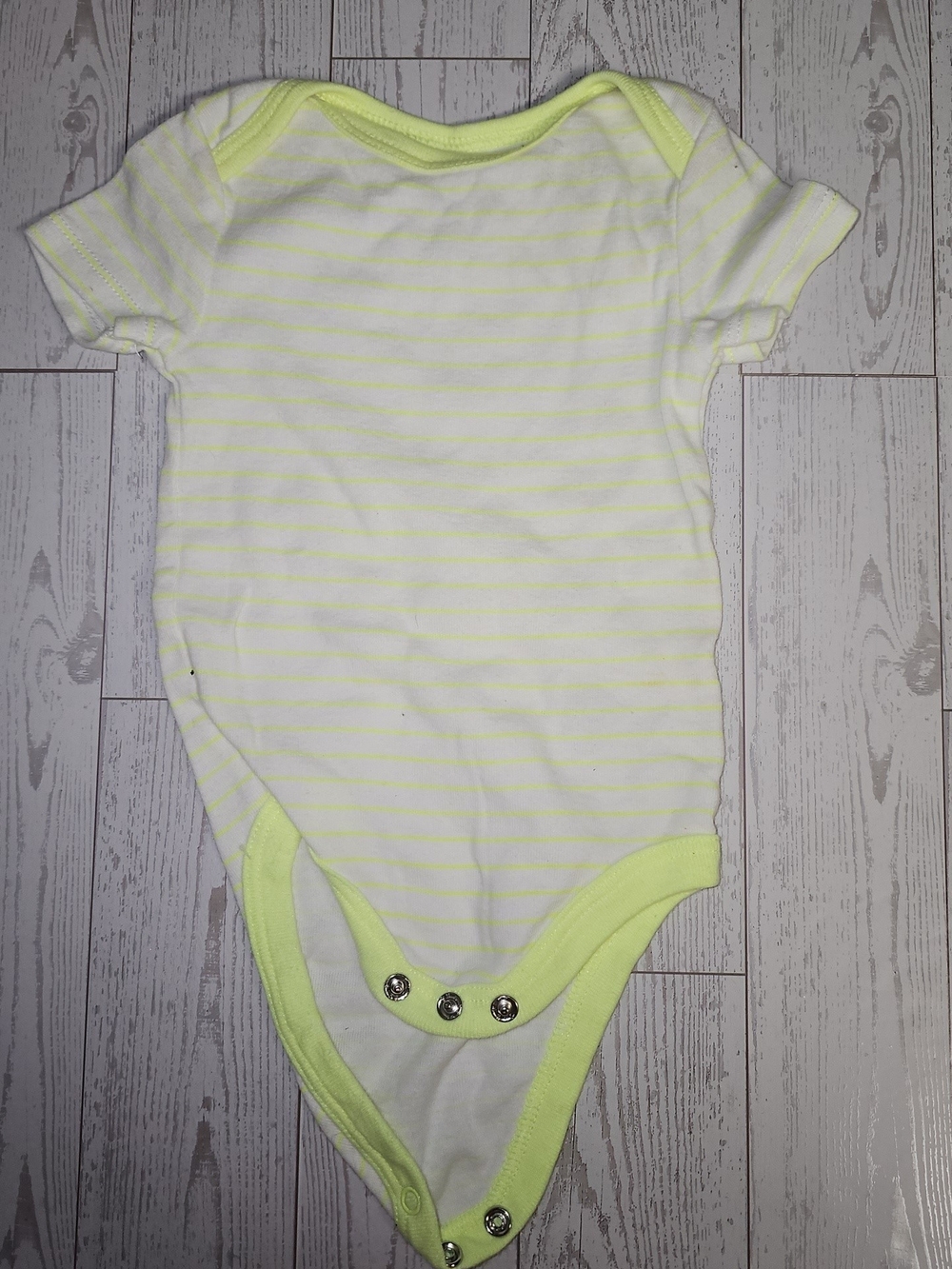 Cat & Jack White and Light Yellow Striped Short-Sleeve One-Piece